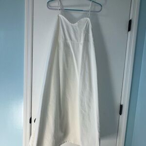 Nasty Gal White Denim Maxi Dress